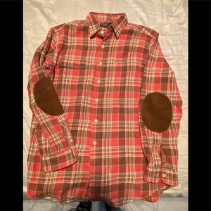 Ralph Lauren plaid shirt with suede elbow patch